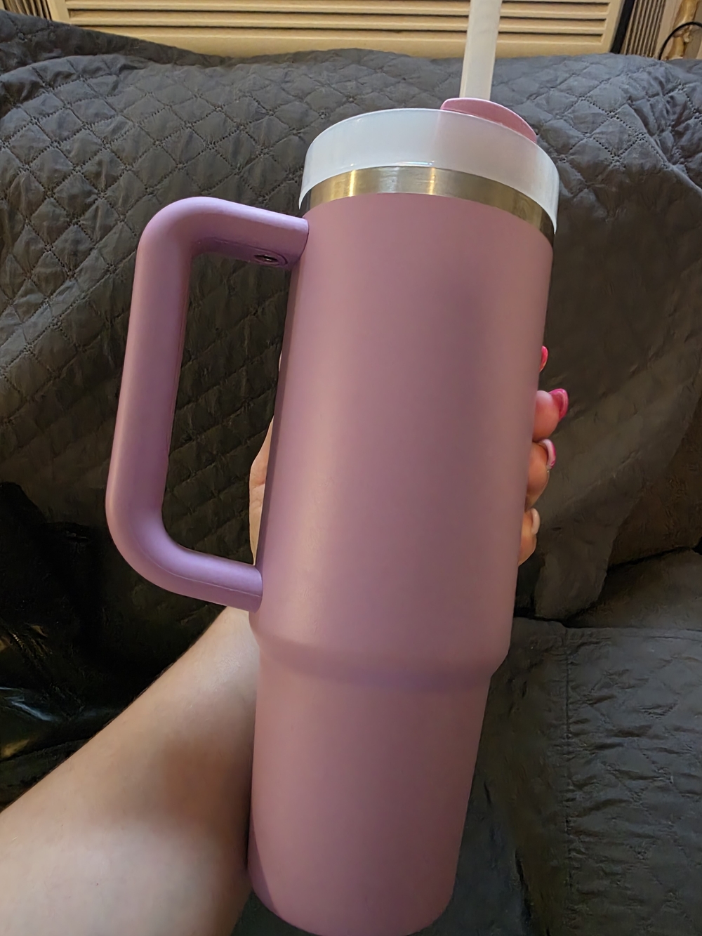 Stanley Purple Insulated Travel Mug with Handle - Picture 2 of 5